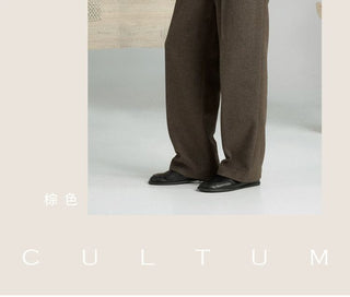 [CULTUM] Wool Blend High-Waist Tapered Trousers