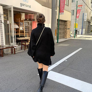 Turtleneck knit dress