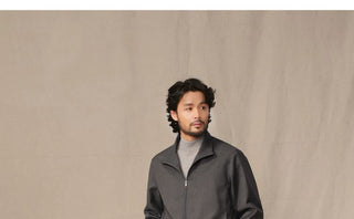 [CULTUM] Wool Blend Stand Collar Zip Jacket