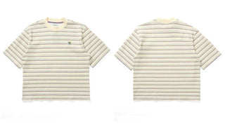 [Monterest] Waffle Knit Striped Logo T-Shirt