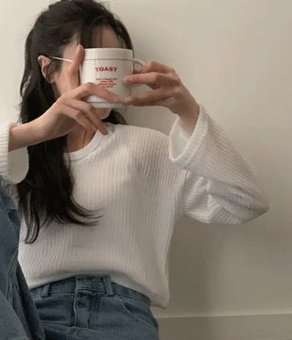 Loose-fit cropped layered V-neck knit