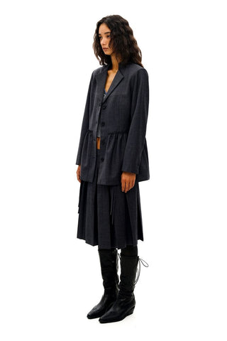 [Moromoro2] Collegiate Tailored Blazer and Pleated  Skirt Set