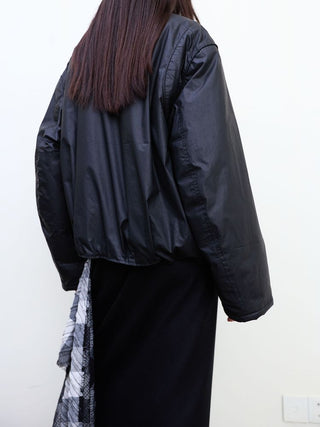 [NEVERSEEZ] Lapel Fleece Diagonal Zipper Jacket