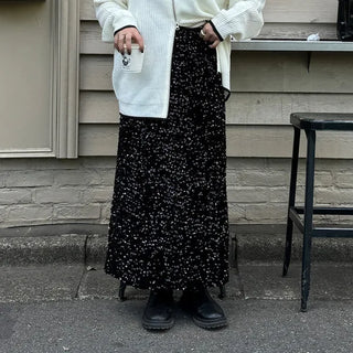 Sequined long skirt