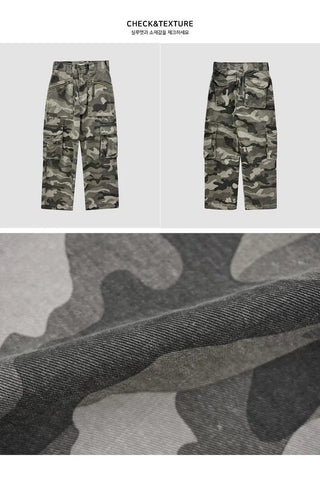 Military Camo Cargo Semi-Wide Pants - 3 Colors