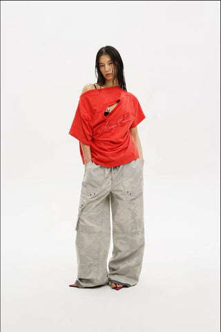 [MASONPRINCE] Reversible Camo Wide Cargo Pants