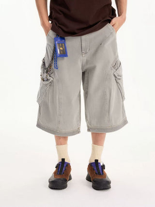 [Monterest] Washed Multi-Pocket 3D Cut Work Shorts