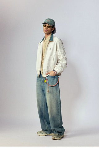 [Monterest] Washed Wide Leg Denim Pants