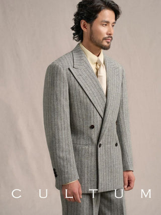 [CULTUM] 480g Heavyweight Wool Striped Suit