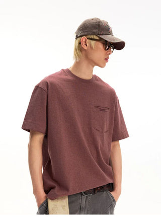 [Monterest] Speckled Yarn Workwear Pocket Tee