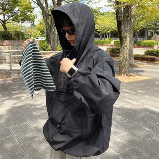 High-neck anorak