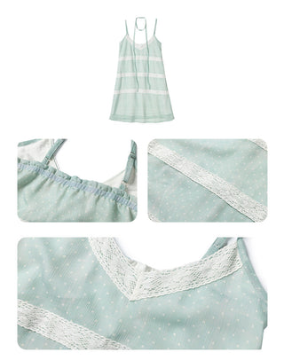 [NECY] Mint Sweet Polka Dot Chiffon Dress