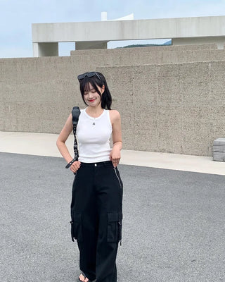 Cotton strap cargo pants (3 colors)
