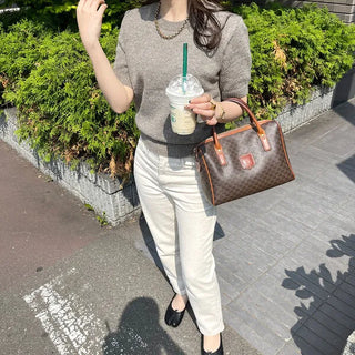 Straight cotton pants