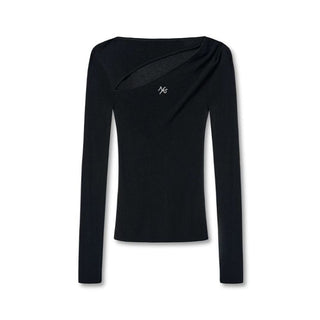 [NOTAWEAR] Cutout Slim Fit Long Sleeve Knit  Top