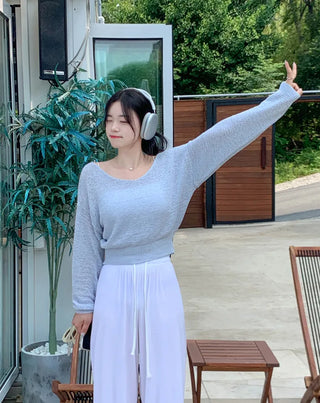 V-neck sheer knit (5 colors)
