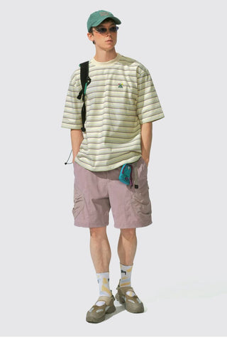 [Monterest] Waffle Knit Striped Logo T-Shirt