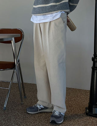 Leel One-Pleat Cotton Wide Pants (3 colors)