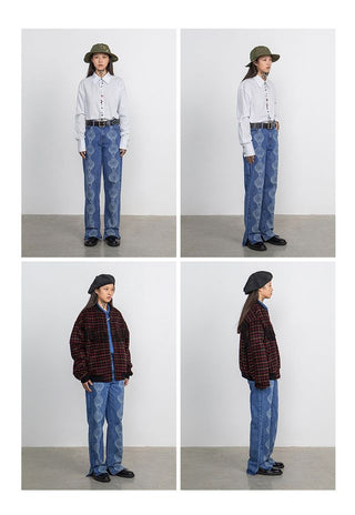 CONP Devoré Graphic Denim Pants (Blue)