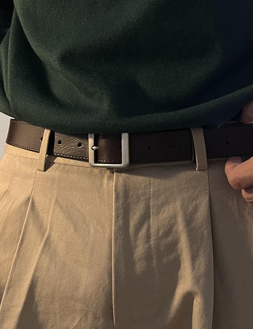 HT. Square Leather Belt (2 colors)