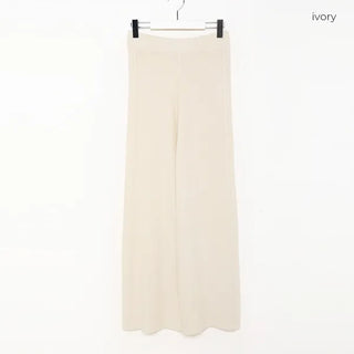 Knit wide-leg pants