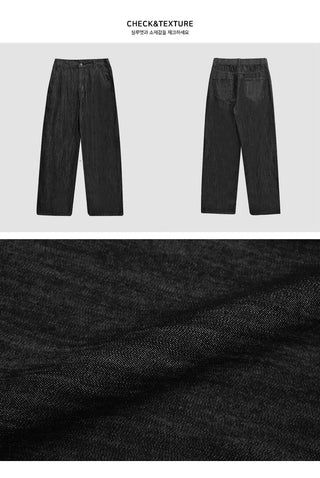 Raw back banding long pants - 2 colors