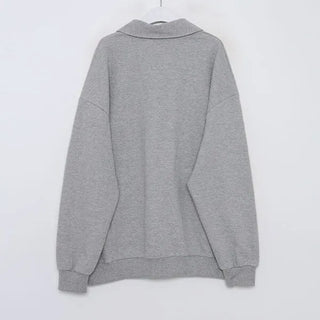 Oversized Half-Zip Color Sweatshirt