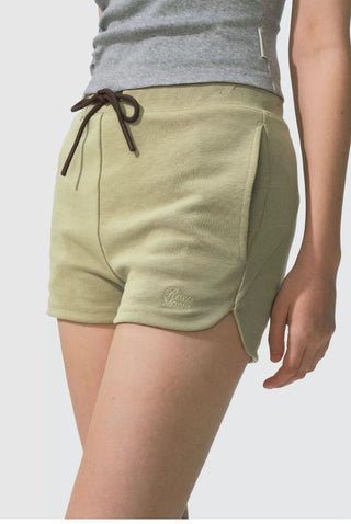 [Monterest] Drawstring Logo Embroidered Sweat Shorts