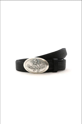 [MASONPRINCE] Cowhide Leather Lion Buckle Belt