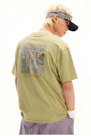 [Monterest] Washed Forest Print Relaxed Fit Tee