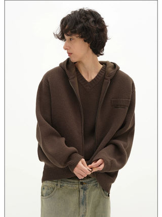 MASONPRINCE Wool Blend Hoodie Cardigan