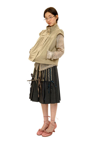 [Moromoro2] Puff Sleeve A-Line Short  Jacket