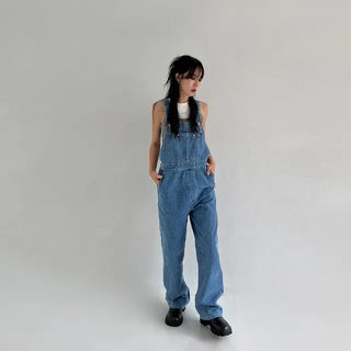 Midblue denim overalls