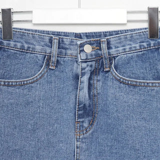 H-line denim mini skirt