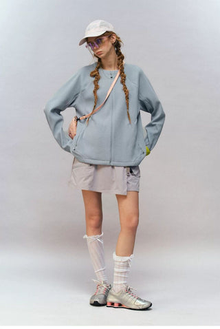 [Monterest] Waffle Knit Zip-Up Cardigan Jacket