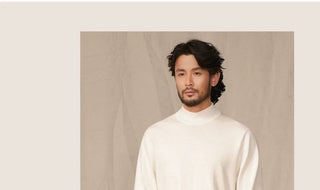 [CULTUM] Cashmere Blend Mock Neck Sweater