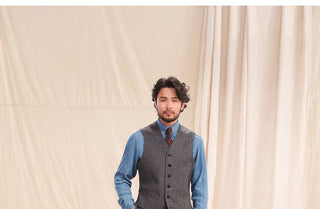 [CULTUM] Herringbone Wool Blend Suit Vest