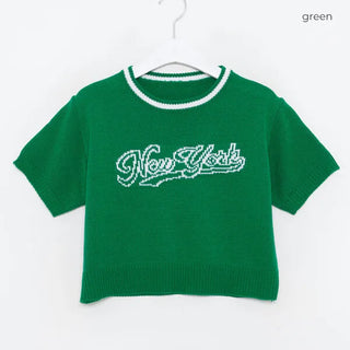 New York Lettering Knit T-Shirt