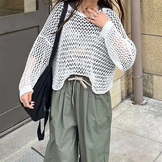 Perforated Cropped Knit