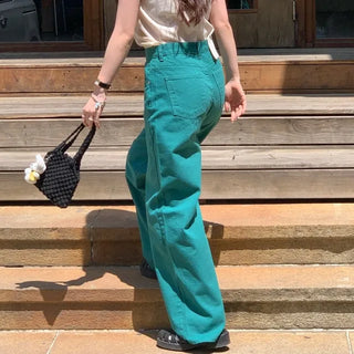 Green Wide Chino Pants