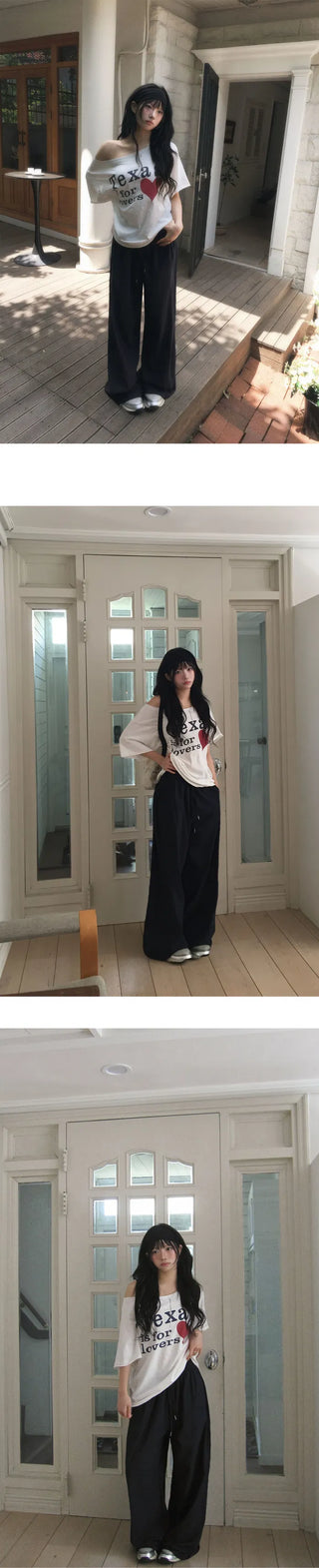 Wide long nylon pants with all the accessories - 3 colors