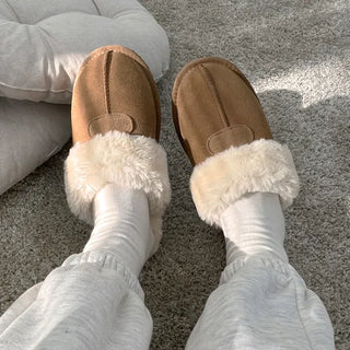 [High-Quality Leather] 0615 Soft Fur Slippers (1 color)
