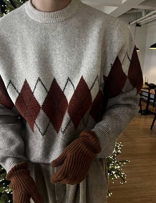 Louis Argyle Heavy Knit (high Q)