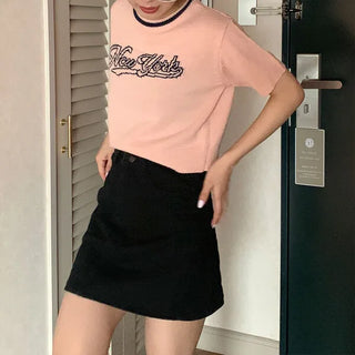 New York Lettering Knit T-Shirt