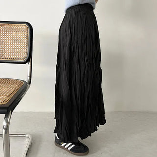 Wrinkle Round Long Skirt