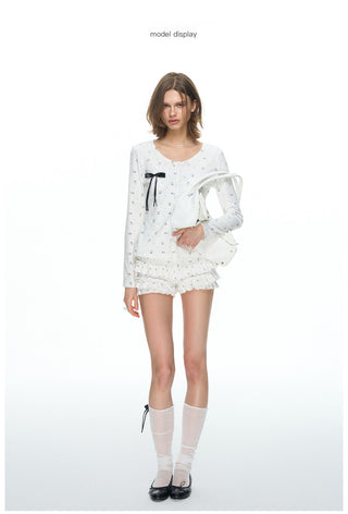 [NECY] Mimora Allover Ruffle Skirt Shorts