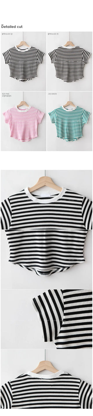 Striped short-sleeved T-shirt