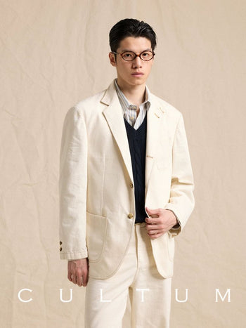 [CULTUM] Washed Denim Blazer