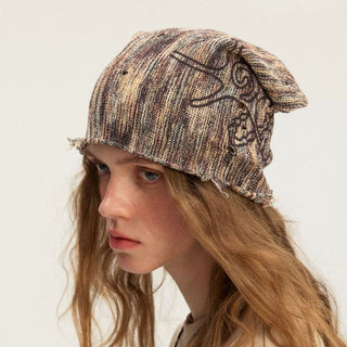 [Monterest] Starfish Print Distressed Knit Beanie