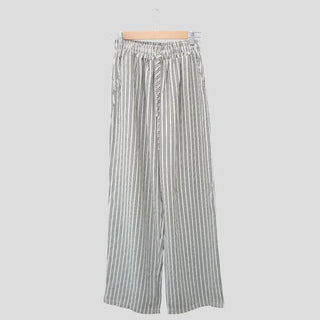 Elastic waist striped pants